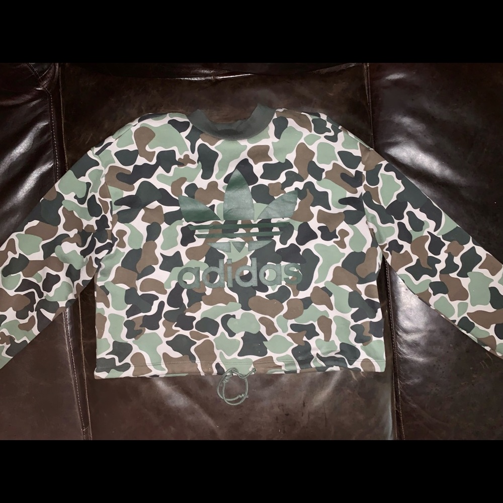Adidas Camo Cropped Sweatshirt